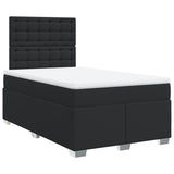 Bed slatted base mattress Black 120x200 cm Faux leather