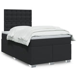 Bed slatted base mattress Black 120x200 cm Faux leather