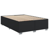 Slatted bed base with mattress Black 140x200 cm Faux leather