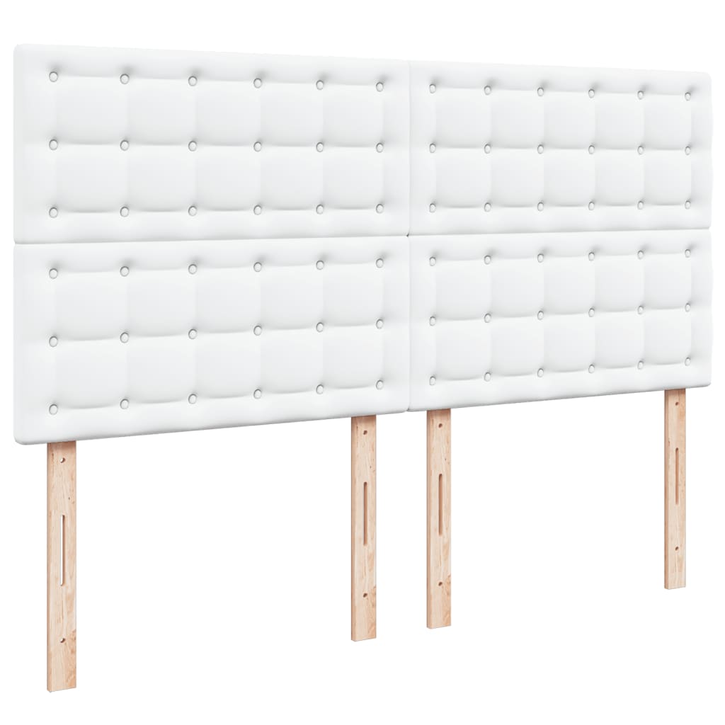 Sommier à lattes de lit avec matelas Blanc 200x200cm Similicuir