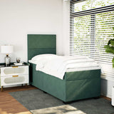 Slatted bed base with mattress Dark green 90x190 cm