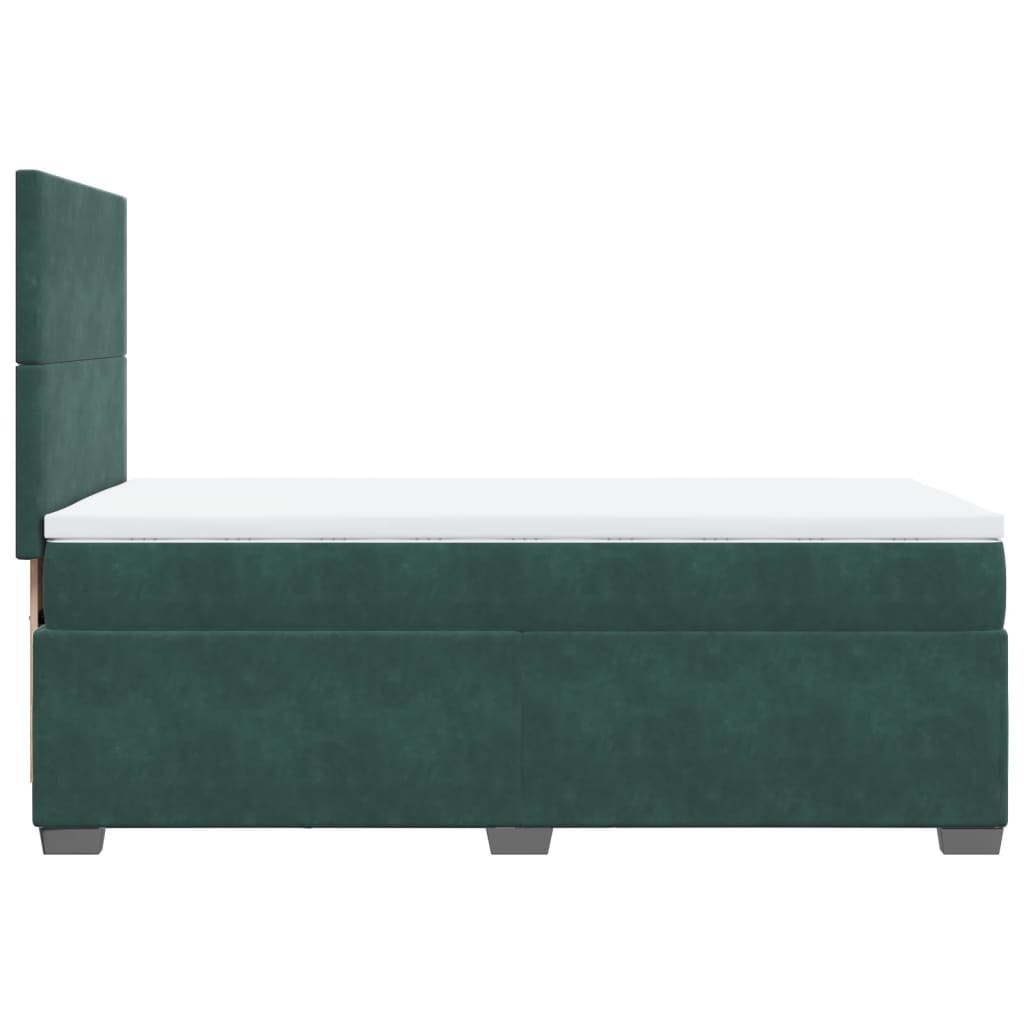 Slatted bed base with mattress Dark green 90x190 cm