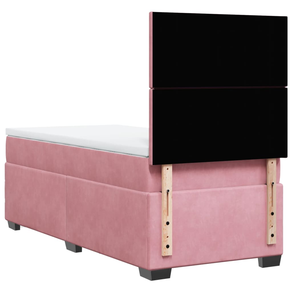 Sommier à lattes de lit avec matelas Rose 90x190 cm Velours