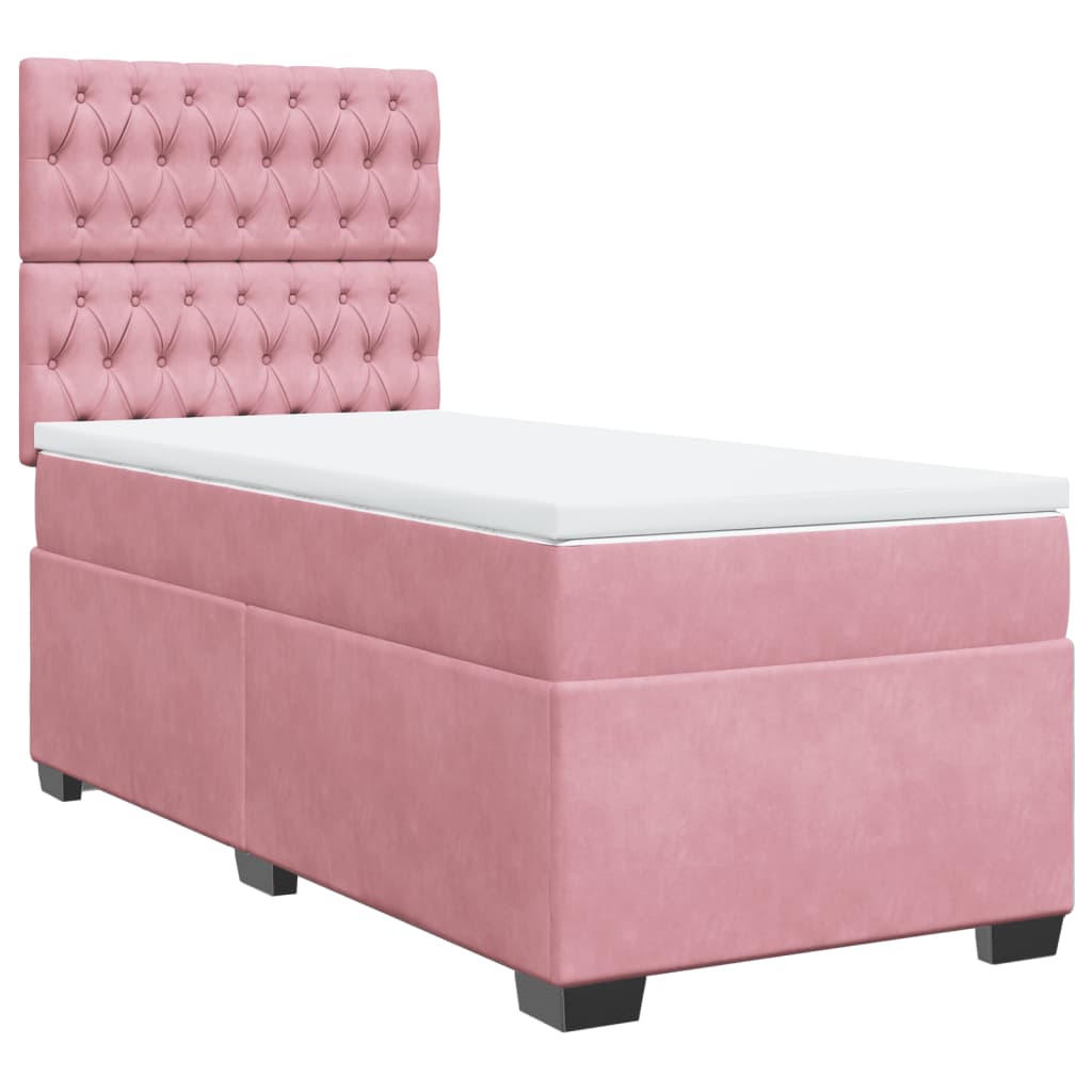 Sommier à lattes de lit avec matelas Rose 90x190 cm Velours