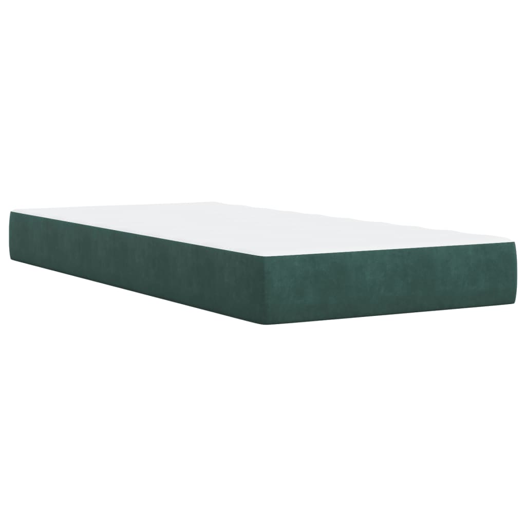 Slatted bed base with mattress Dark green 100x200 cm