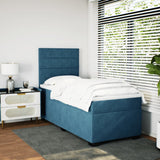 Slatted bed base with blue mattress 100x200 cm