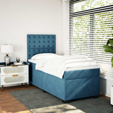 Slatted bed base with blue mattress 100x200 cm