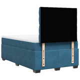 Slatted bed base and blue mattress 120x200 cm velvet