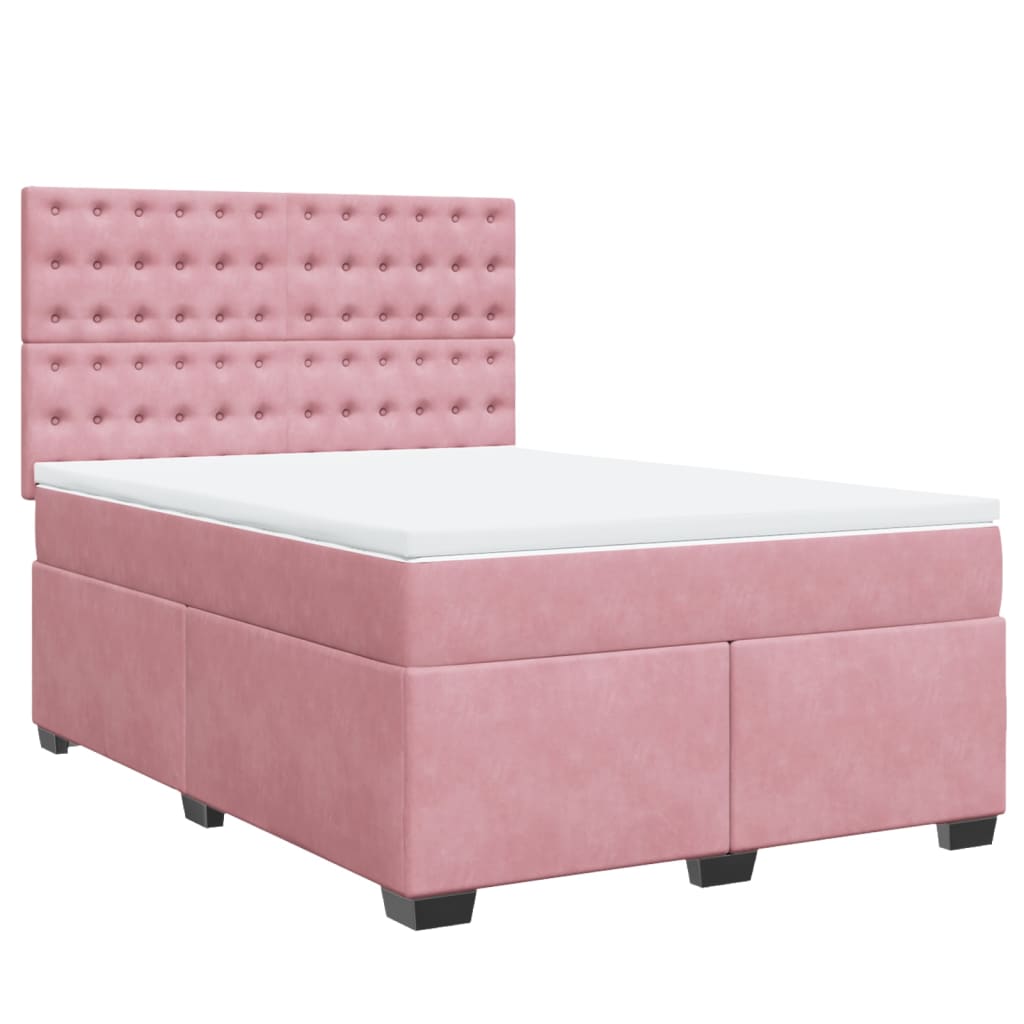 Slatted bed base with mattress Rose 140x190 cm Velvet