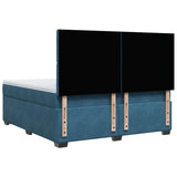 Slatted bed base and blue mattress 180x200 cm velvet