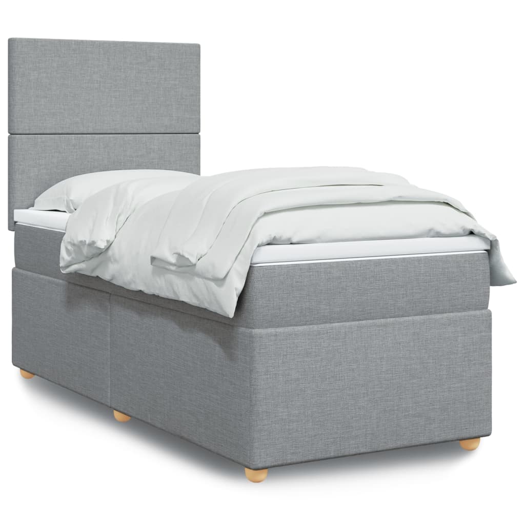 Sommier à lattes de lit avec matelas gris clair 80x200 cm tissu