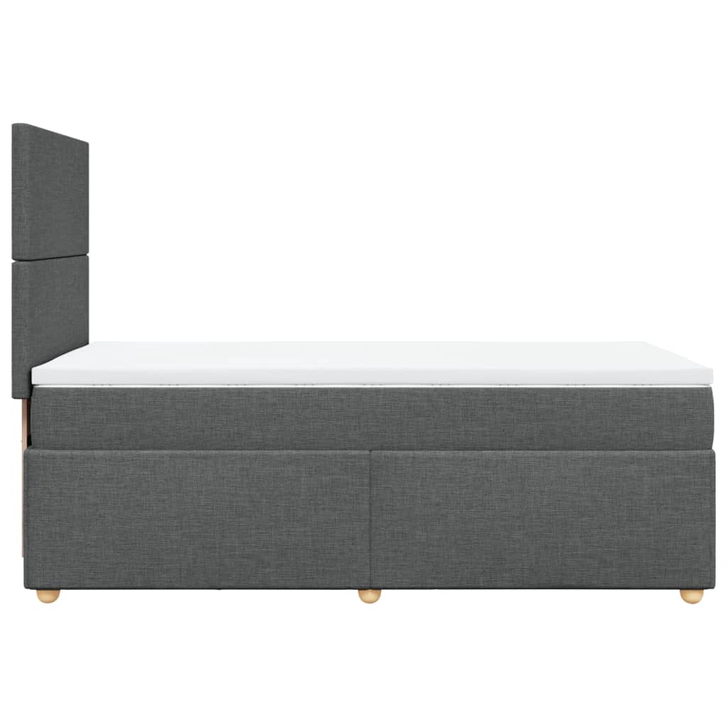 Sommier à lattes de lit avec matelas Gris foncé 80x200 cm Tissu