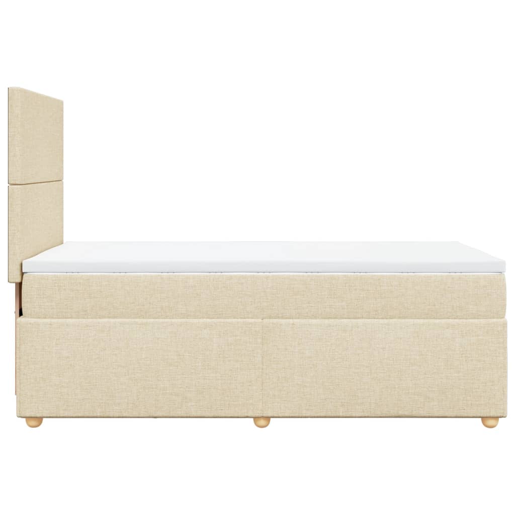 Sommier à lattes de lit avec matelas Crème 80x200 cm Tissu