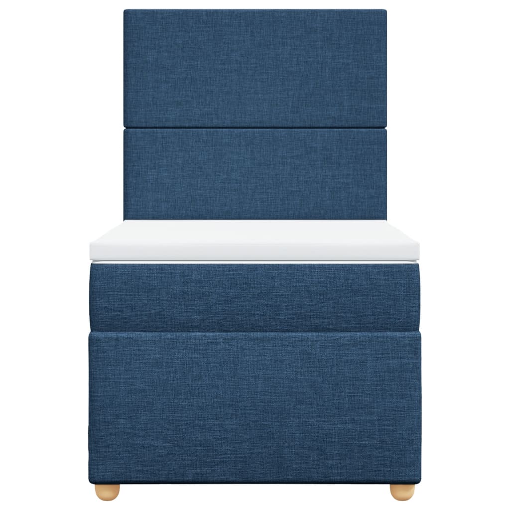 Slatted bed base with mattress Blue 80x200 cm Fabric