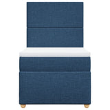 Slatted bed base with mattress Blue 80x200 cm Fabric