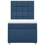 Slatted bed base with mattress Blue 80x200 cm Fabric