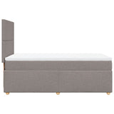 Sommier à lattes de lit avec matelas Taupe 90x190 cm Tissu