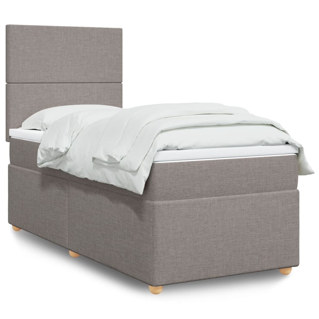 Sommier à lattes de lit avec matelas Taupe 90x190 cm Tissu