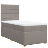 Slatted bed base with mattress Taupe 90x190 cm Fabric