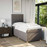 Slatted bed base with mattress Taupe 90x190 cm Fabric