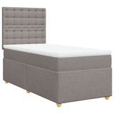 Sommier à lattes de lit avec matelas Taupe 90x190 cm Tissu