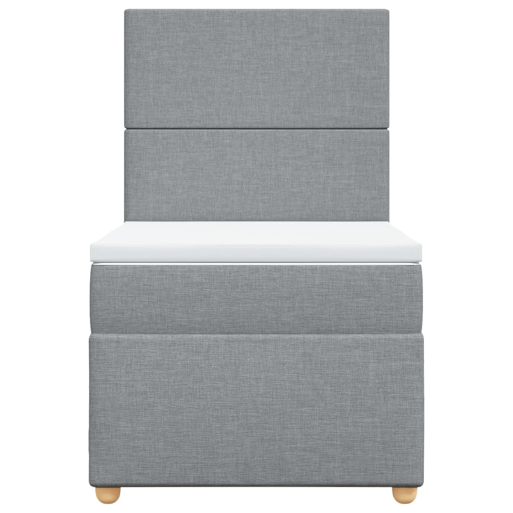 Sommier à lattes de lit avec matelas Gris clair 90x200 cm Tissu