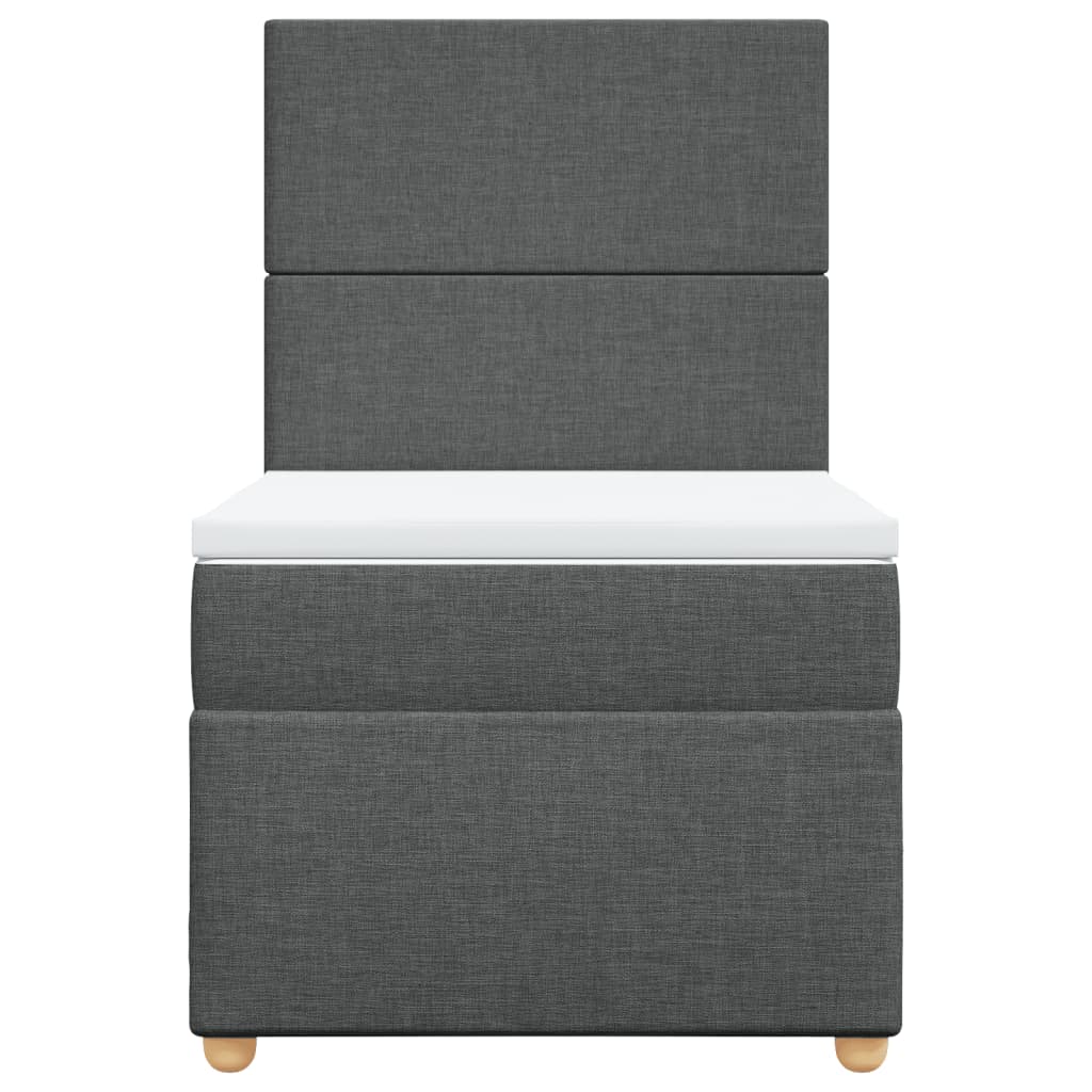 Sommier à lattes de lit avec matelas Gris foncé 90x200 cm Tissu