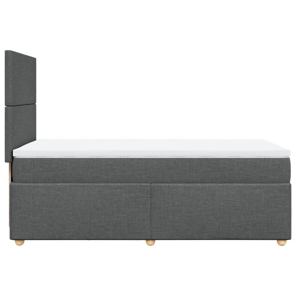 Sommier à lattes de lit avec matelas Gris foncé 90x200 cm Tissu