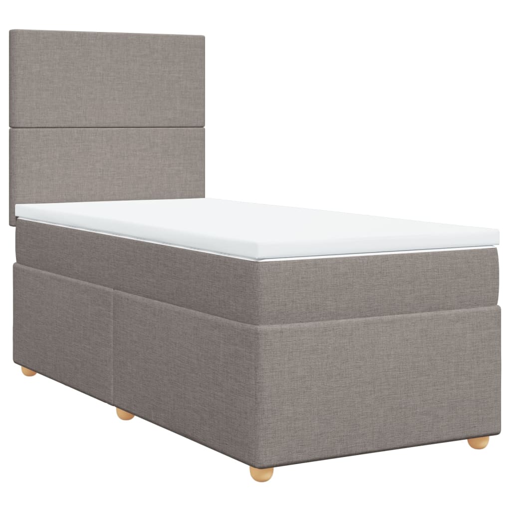 Sommier à lattes de lit avec matelas Taupe 90x200 cm Tissu