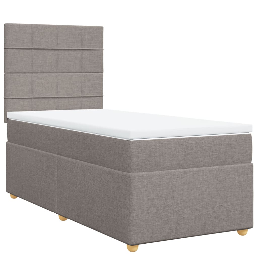 Sommier à lattes de lit avec matelas Taupe 90x200 cm Tissu