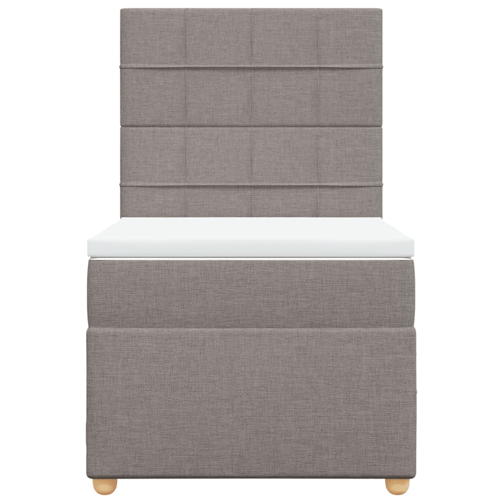 Sommier à lattes de lit avec matelas Taupe 90x200 cm Tissu