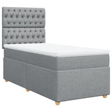 Sommier à lattes de lit avec matelas Gris clair 90x200 cm Tissu