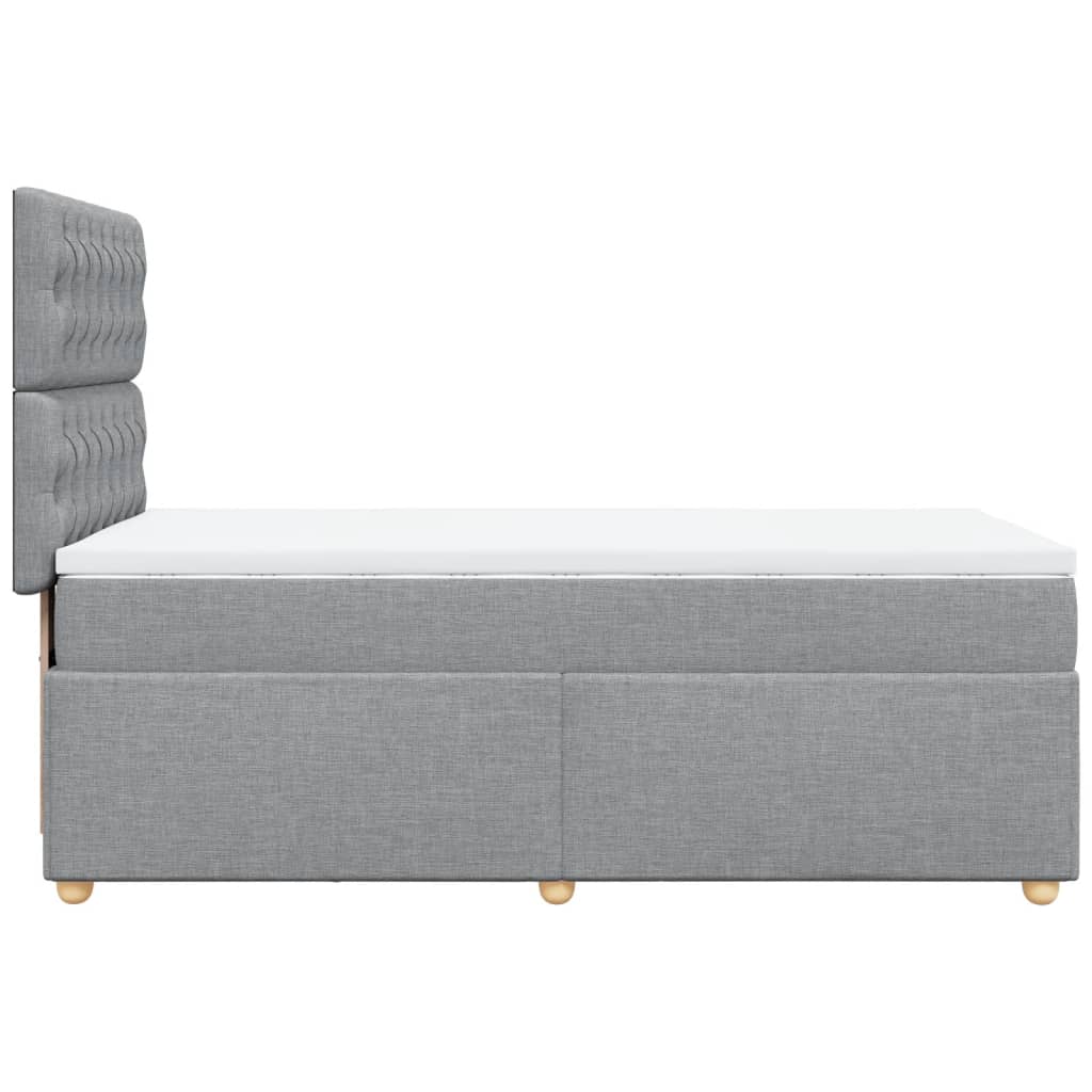 Sommier à lattes de lit avec matelas Gris clair 90x200 cm Tissu