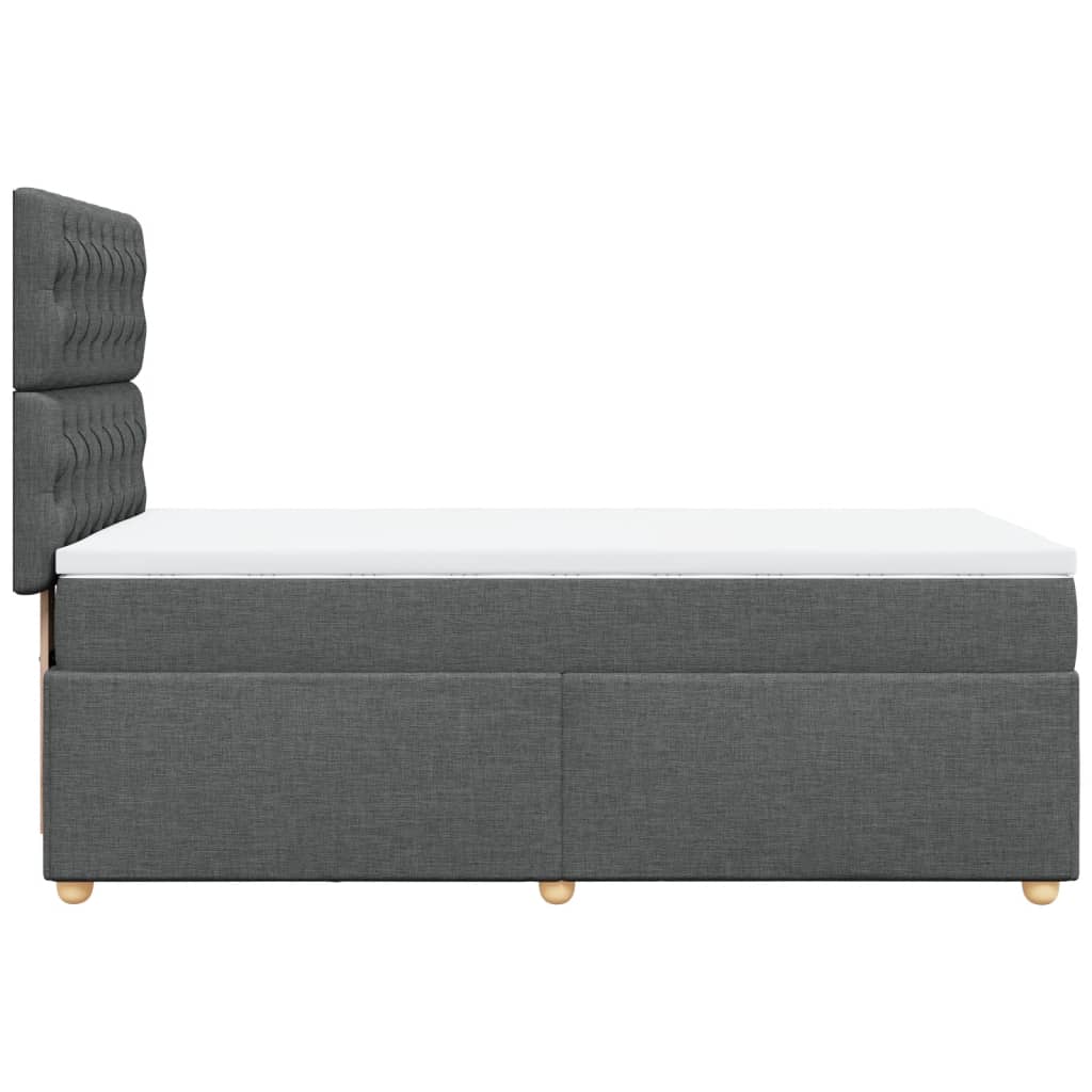 Sommier à lattes de lit avec matelas Gris foncé 90x200 cm Tissu