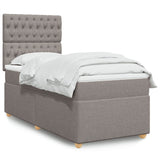 Sommier à lattes de lit avec matelas Taupe 90x200 cm Tissu