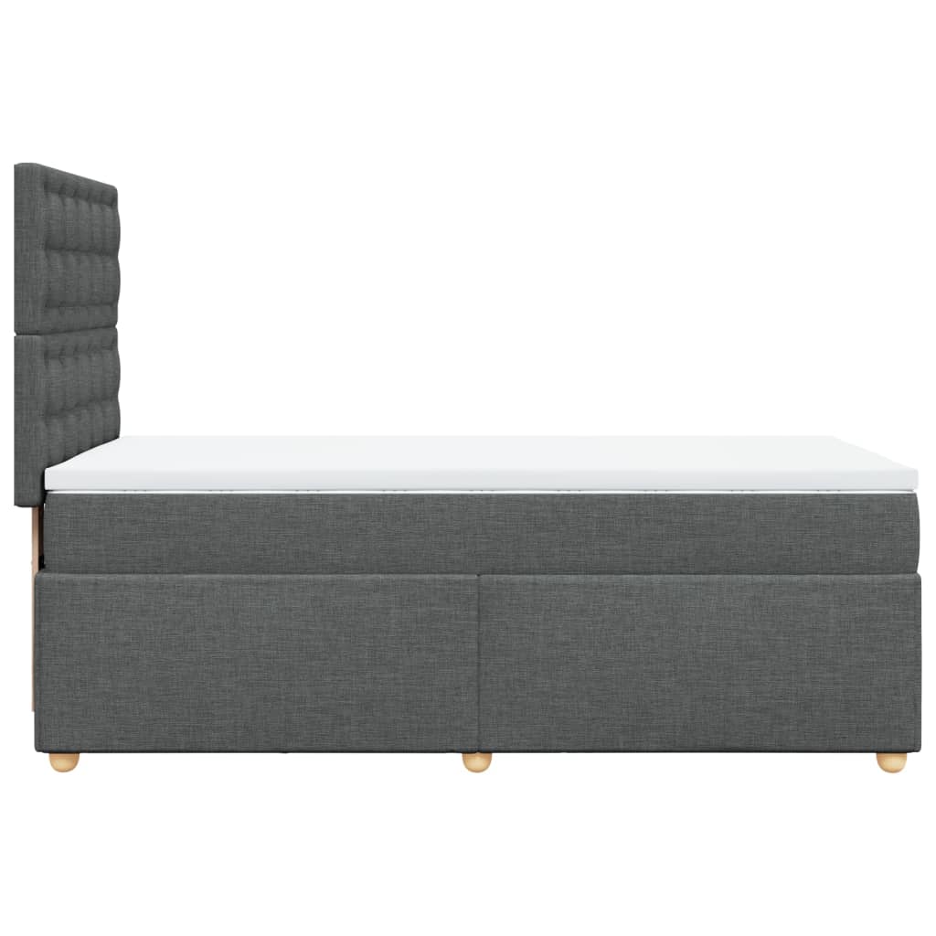 Sommier à lattes de lit avec matelas Gris foncé 90x200 cm Tissu