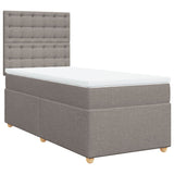 Sommier à lattes de lit avec matelas Taupe 90x200 cm Tissu