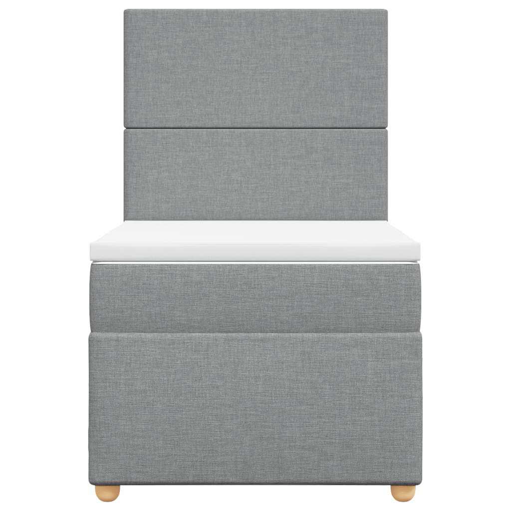 Sommier à lattes de lit avec matelas Gris clair 100x200cm Tissu