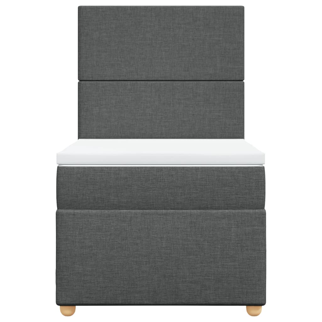 Sommier à lattes de lit avec matelas Gris foncé 100x200cm Tissu