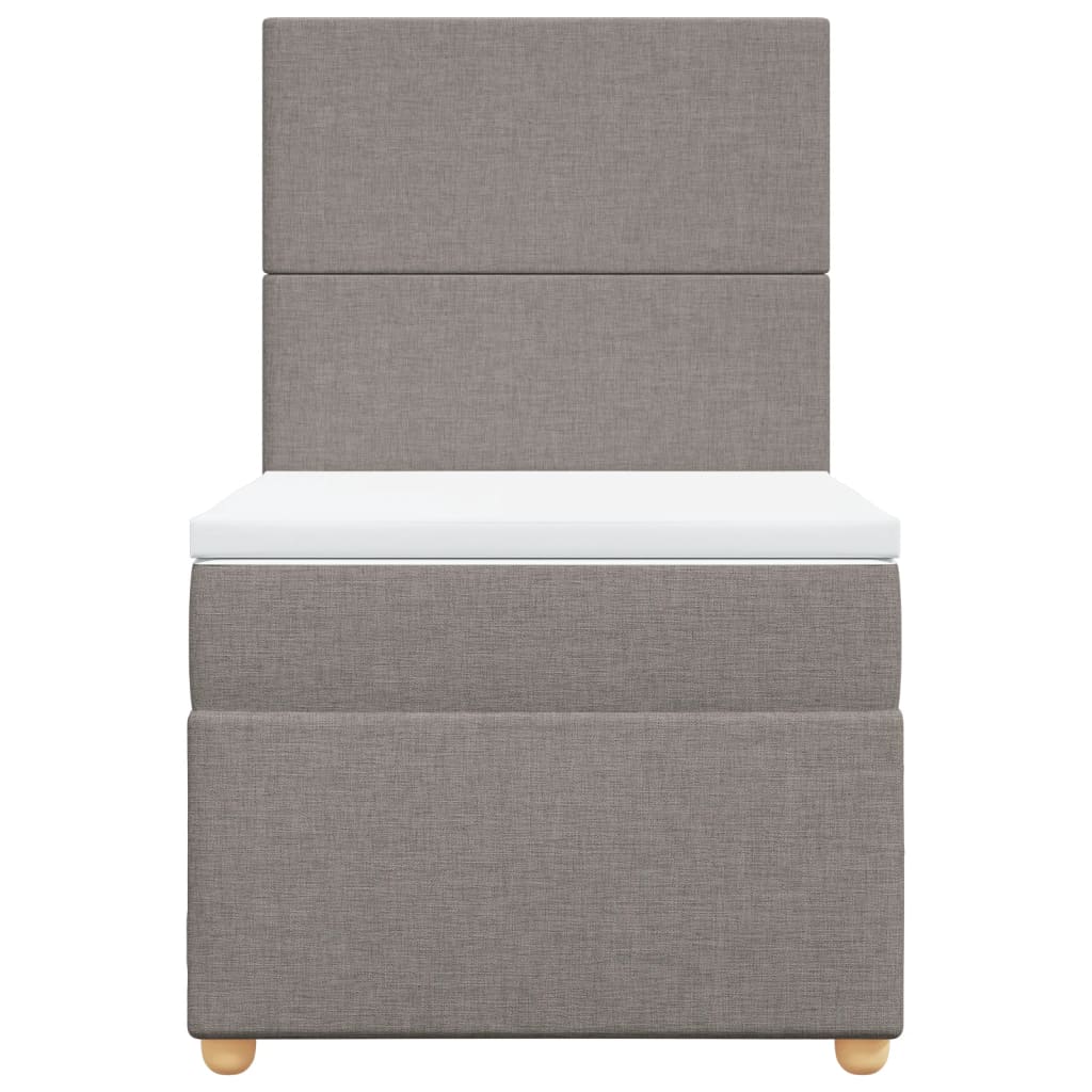 Sommier à lattes de lit avec matelas Taupe 100x200 cm Tissu