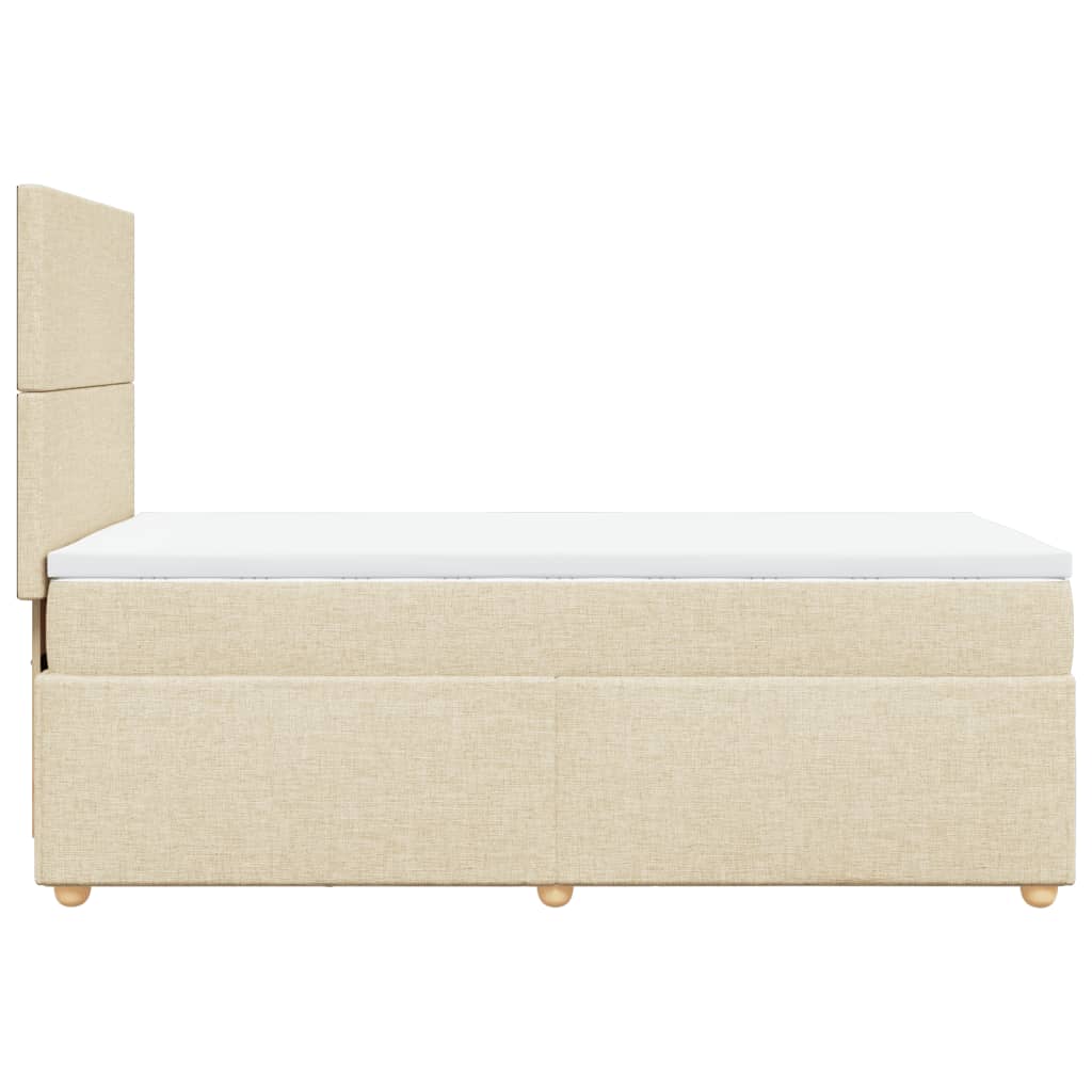 Sommier à lattes de lit avec matelas Crème 100x200 cm Tissu