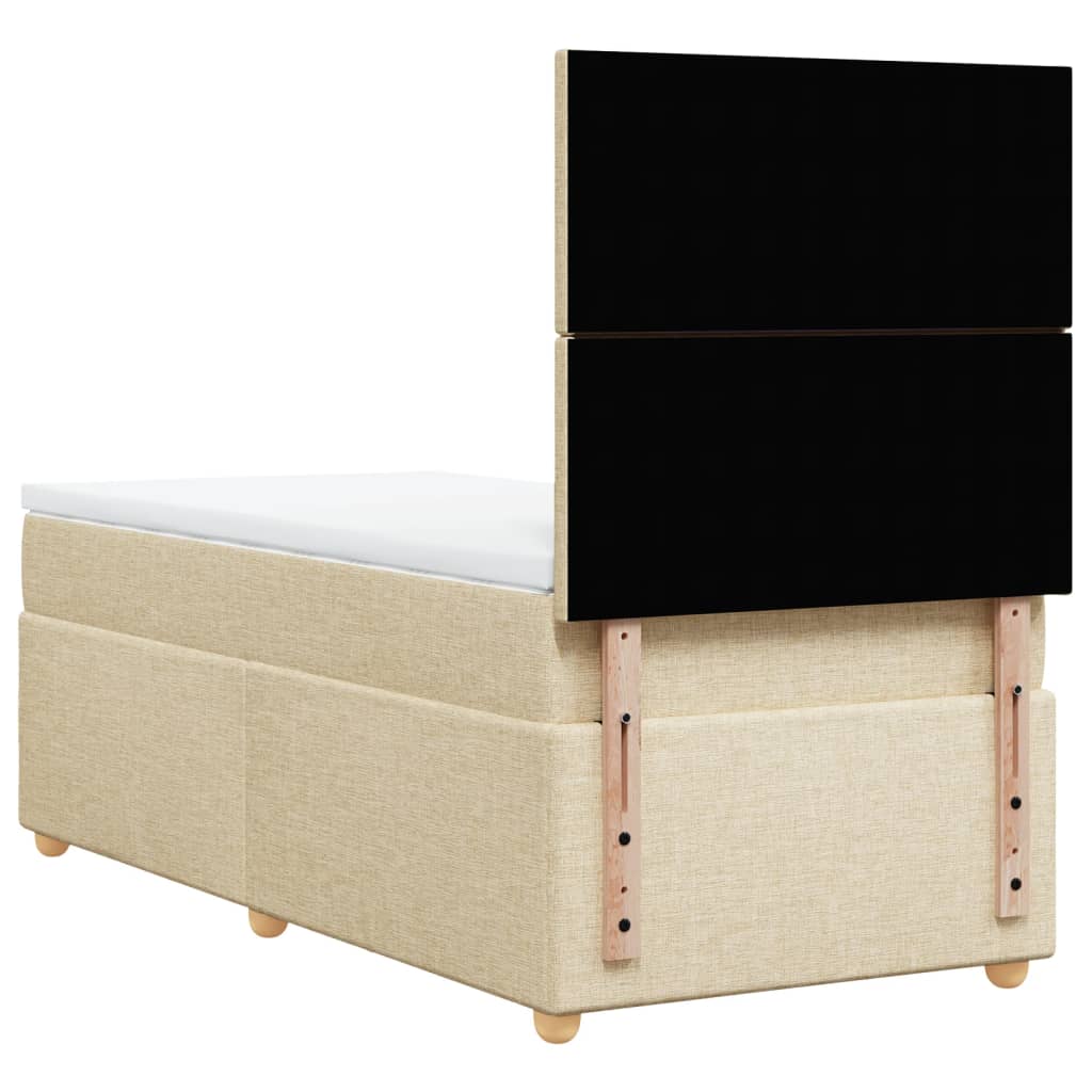 Sommier à lattes de lit avec matelas Crème 100x200 cm Tissu