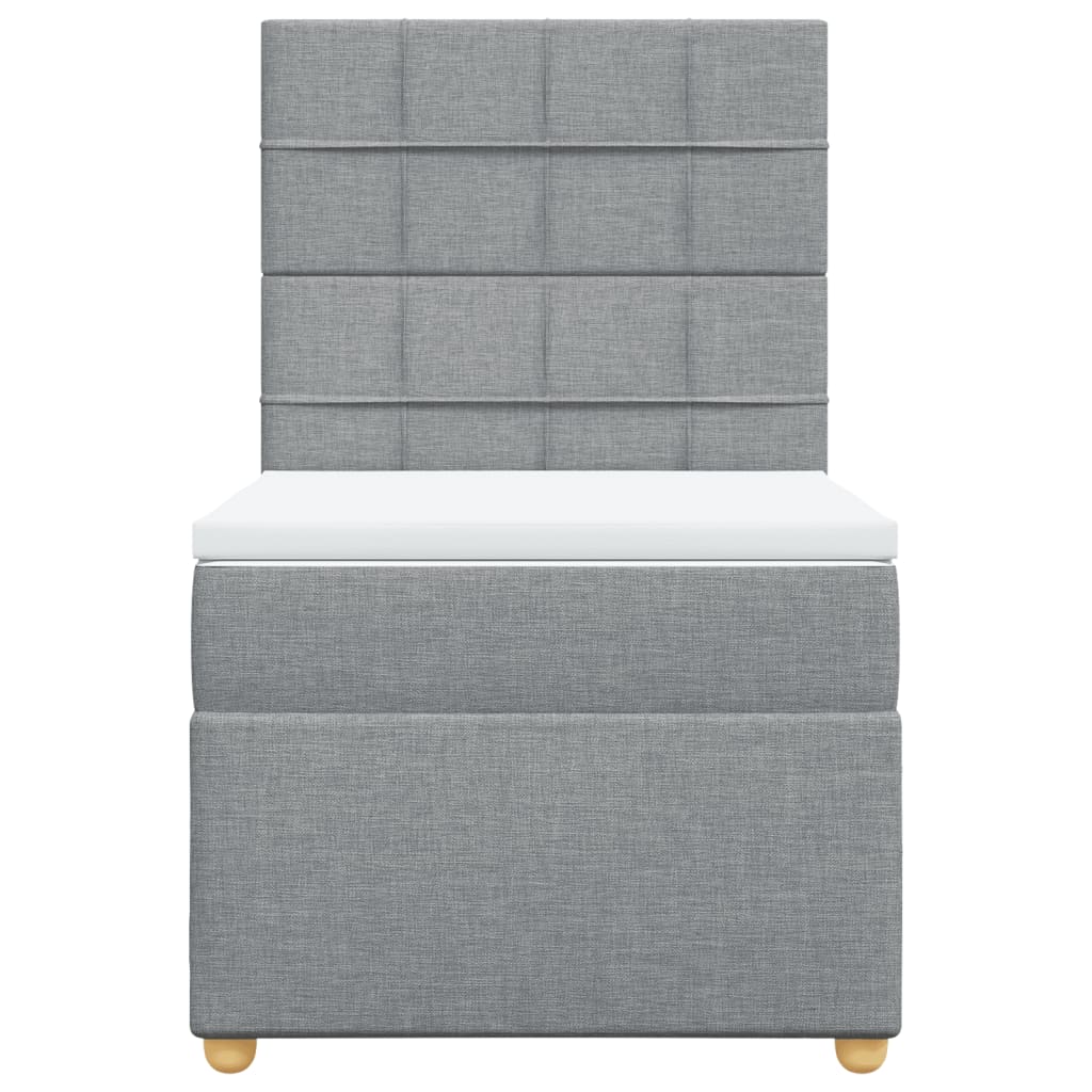 Sommier à lattes de lit avec matelas Gris clair 100x200cm Tissu