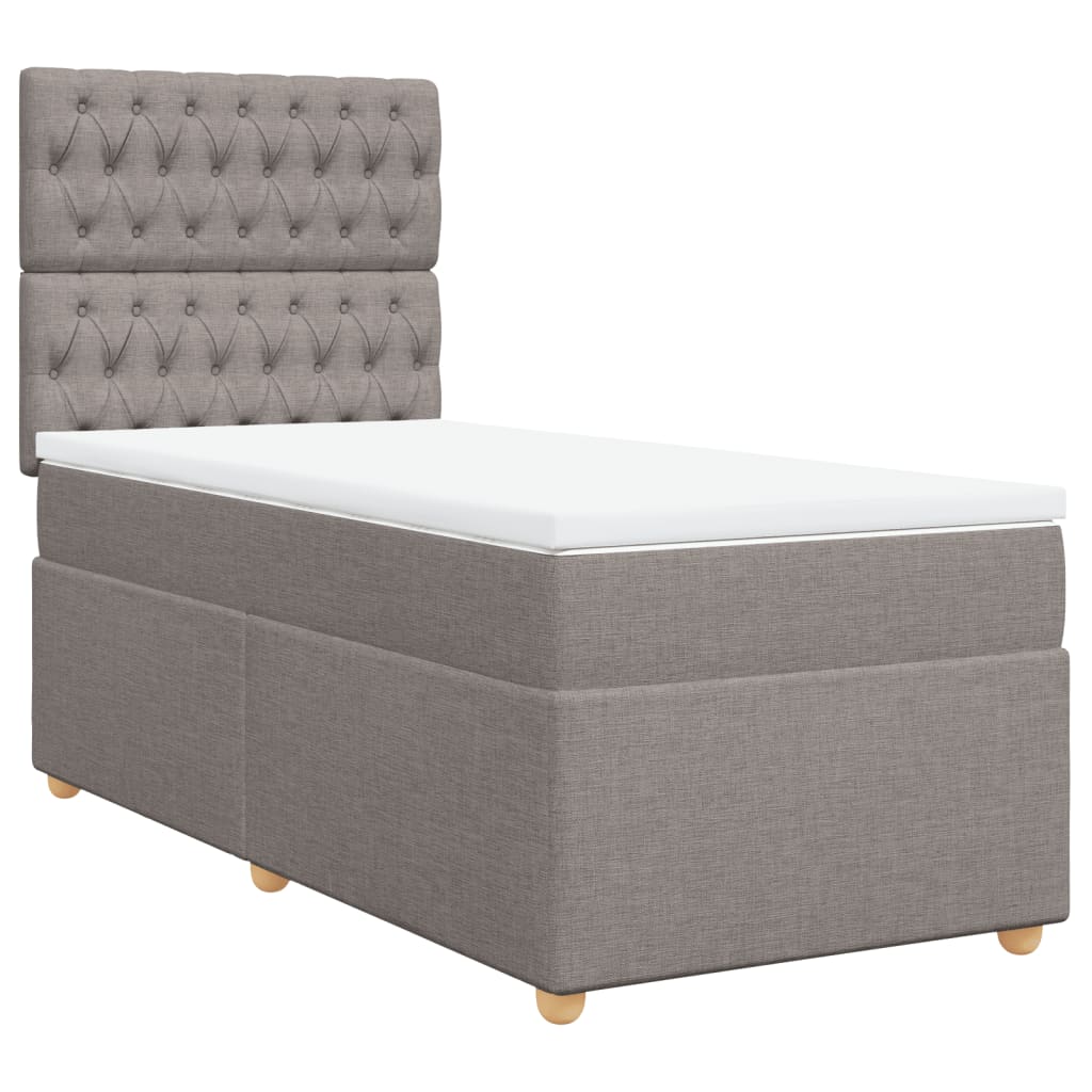 Sommier à lattes de lit avec matelas Taupe 100x200 cm Tissu