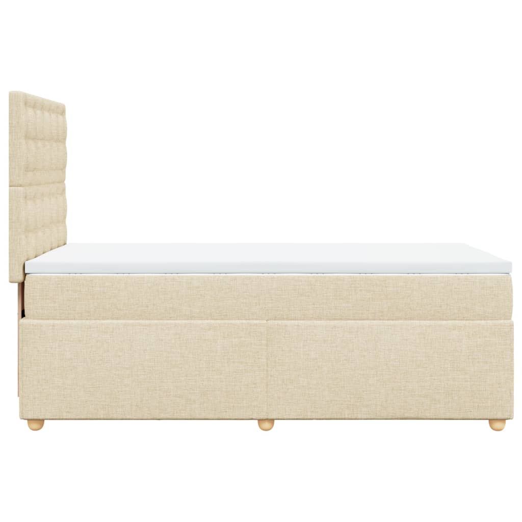 Sommier à lattes de lit avec matelas Crème 100x200 cm Tissu