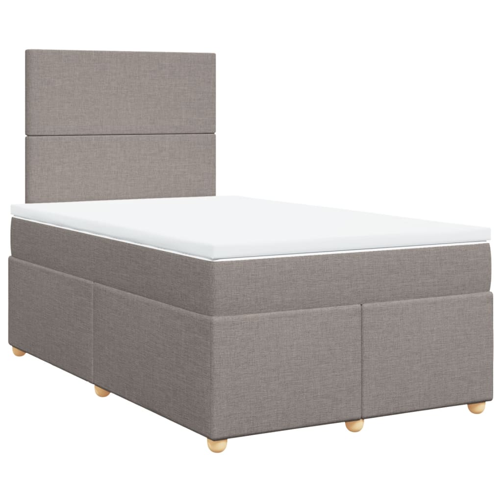 Sommier à lattes de lit avec matelas taupe 120x190 cm tissu