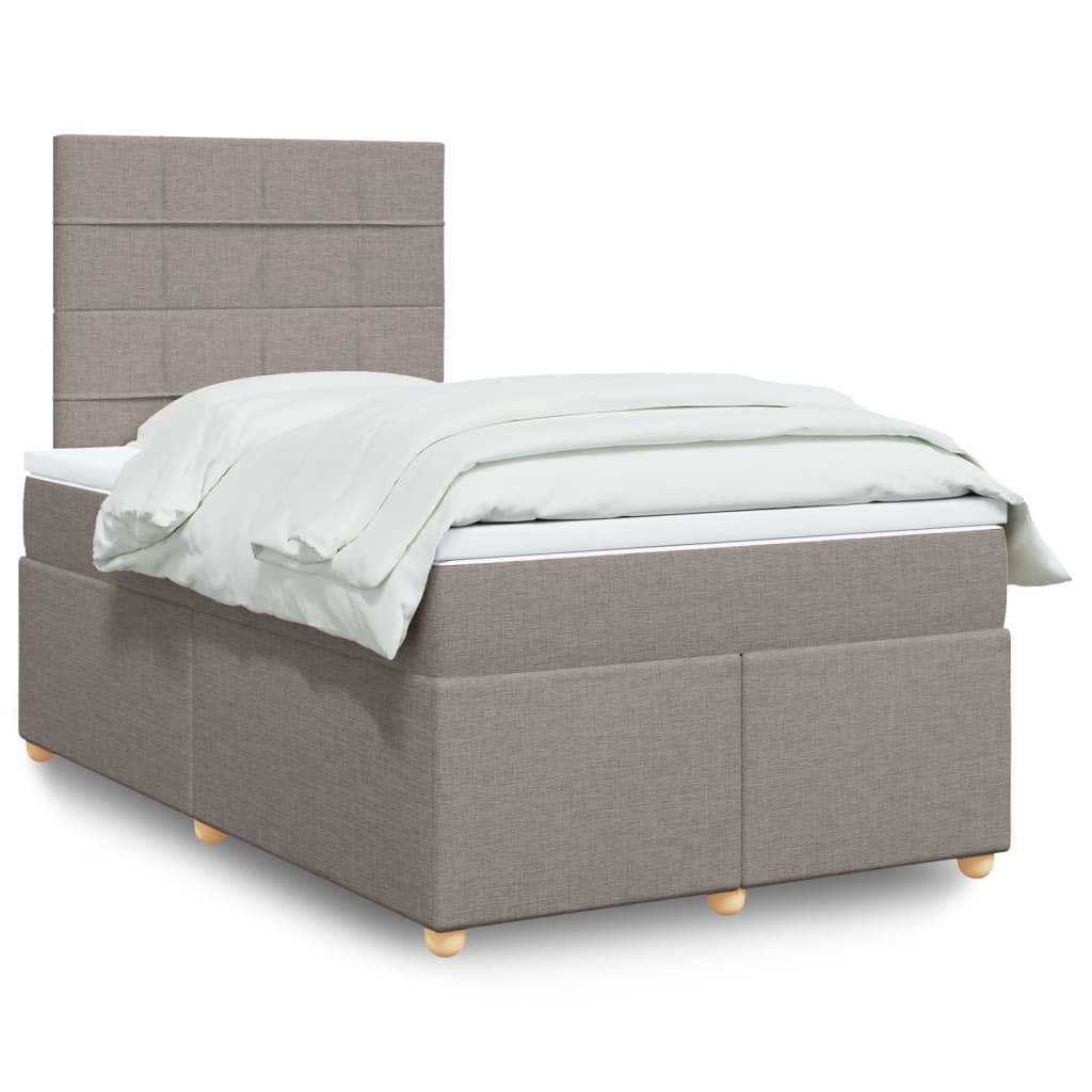 Sommier à lattes de lit avec matelas taupe 120x190 cm tissu