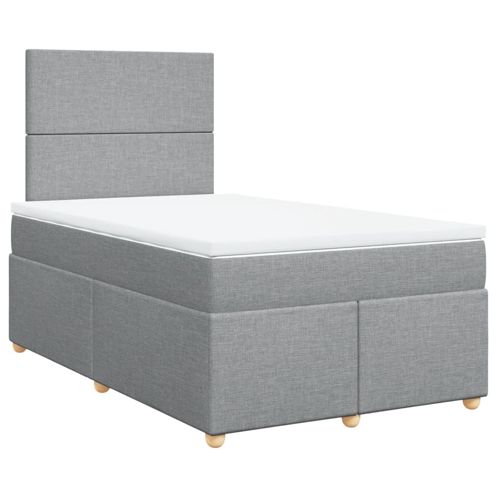 Sommier à lattes de lit avec matelas Gris clair 120x200cm Tissu