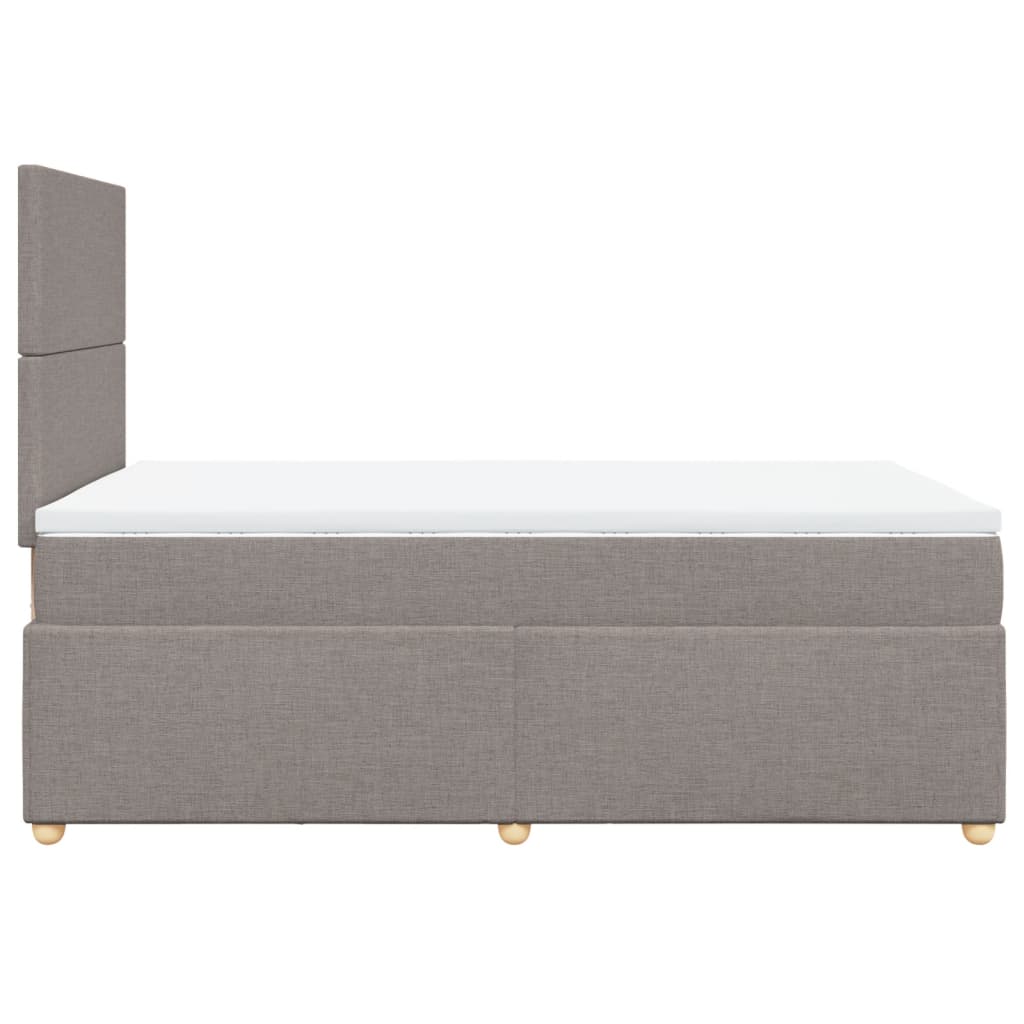 Sommier à lattes de lit avec matelas Taupe 120x200 cm Tissu