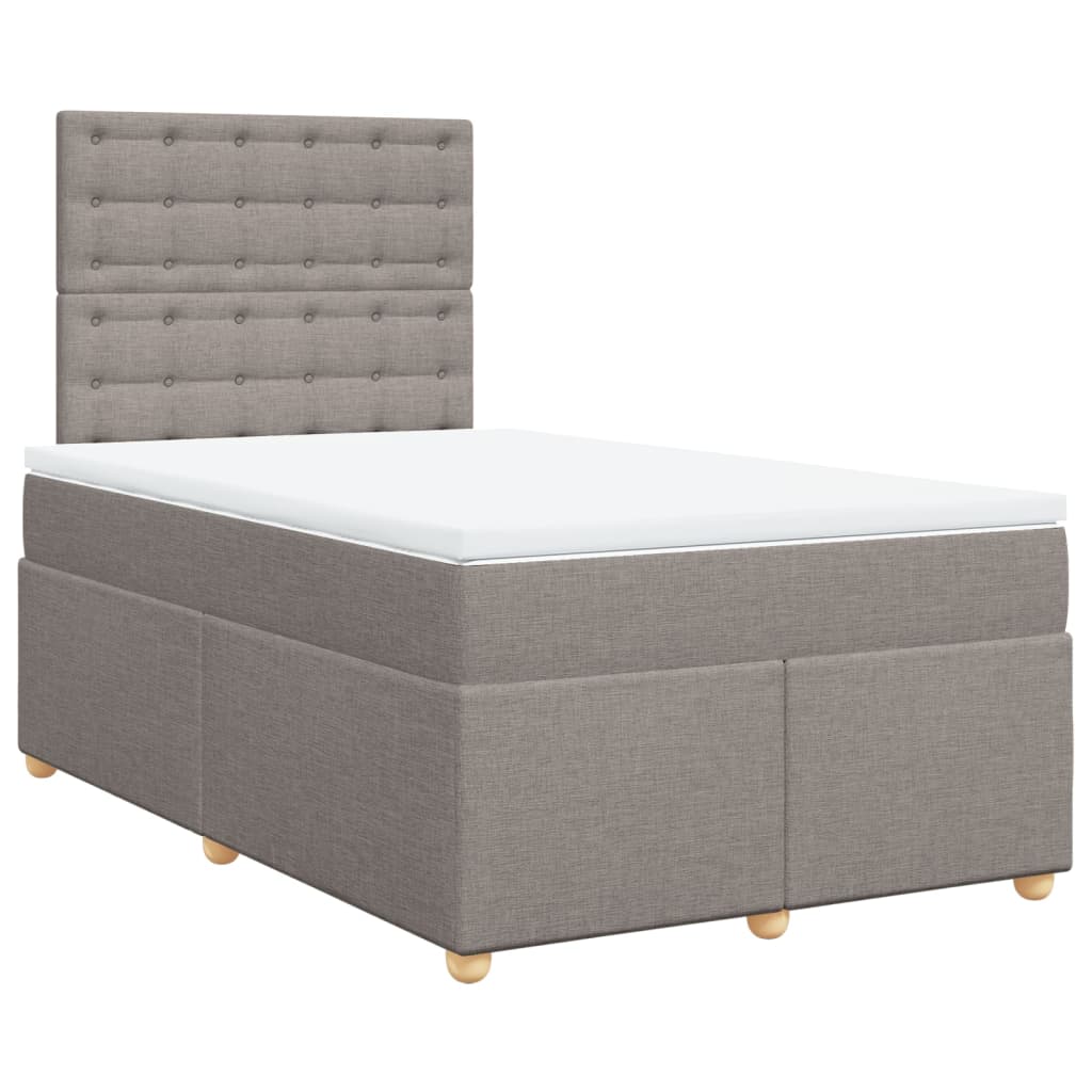 Sommier à lattes de lit avec matelas Taupe 120x200 cm Tissu